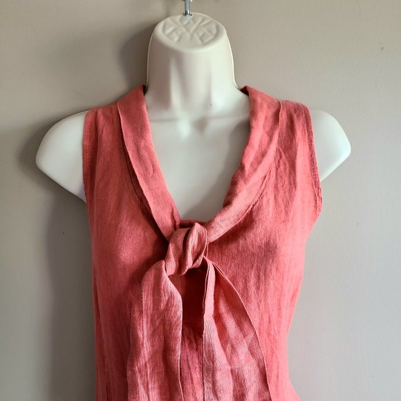 Linen dress with bow. - Picture 2 of 7